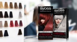 Two packages of Syoss relaunch 2020 shown in hair salon situation