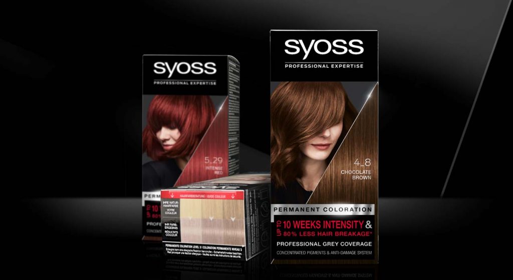 Mood set up with Syoss baseline coloration packagings